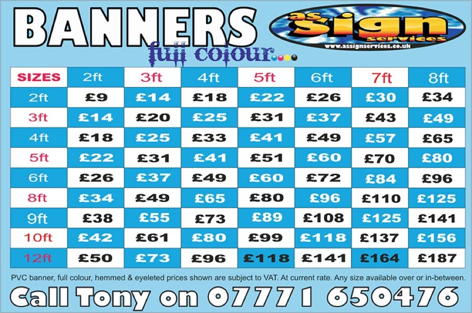 Our PVC Banner prices